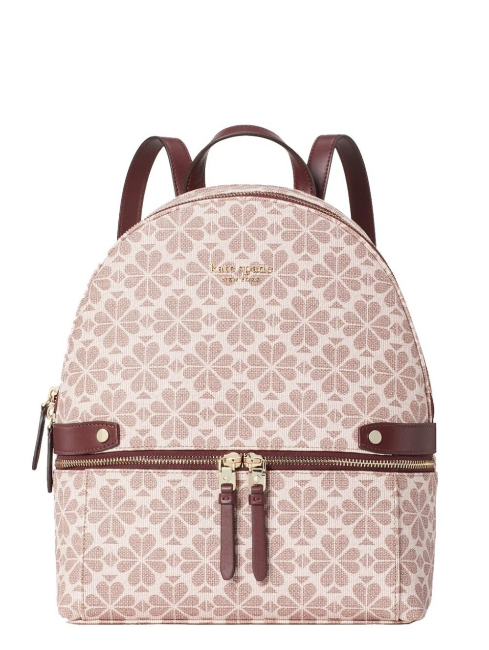 Kate Spade Rose Bloom Backpack with Brown Trim Like New